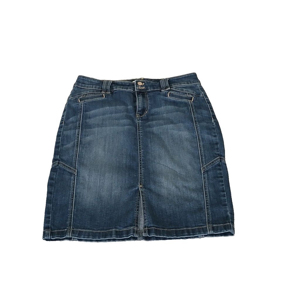 White House Black‎ Market Womens Blue Denim Skirt Size 4 32 Waist- Long 16